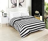 Kuality Black White Striped Soft Microfiber Easy Care Bedding Duvet Cover Wrinkle, Stain & Fade Resistant, Full/Queen Size, Stripe Pattern