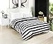 Kuality Black White Striped Soft Microfiber Easy Care Bedding Duvet Cover Wrinkle, Stain & Fade Resistant, Full/Queen Size, Stripe Pattern