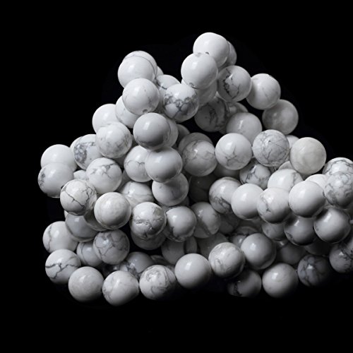 Qiwan 35pcs 10mm gorgeous natural white howlite round beads gemst…