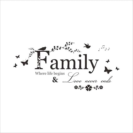 Vinool Famille Ou La Vie Commence Et L Amour Ne Se Termine Jamais Citation Decal Murales Autocollants Muraux Graphiques D Inspiration Et De Stickers Muraux Amazon Fr Cuisine Maison