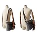 Kemy's Waxed Canvas Messenger Bag Mens Womens Canvas Crossbody Satchel Bags for Women Foldover Over the Shoulder Bag Vintage Leather Genuine Waterproof Large Gray Easter Gift