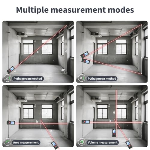atolla Telémetros Láser 60M Medidor Laser de Distancia Alta Precisión ±2 mm, Distanciometro Laser con LCD Pantalla Almacenamiento de Datos, Medición de Pitagórico/Distancia/Área/Volumen, IP54