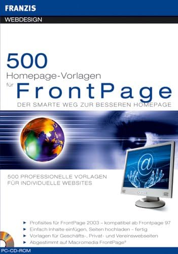 500 Homepage Vorlagen Fur Frontpage 1 Cd Rom Der Smarte Weg Zur Besseren Homepage Fur Windows 98 Se Me Xp Sp1 Sp2 Amazon De Software