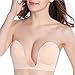 Unilove Strapless Bra Push Up Bras for Women Invisible Bra Adhesive Backless Bra (B, Beige)