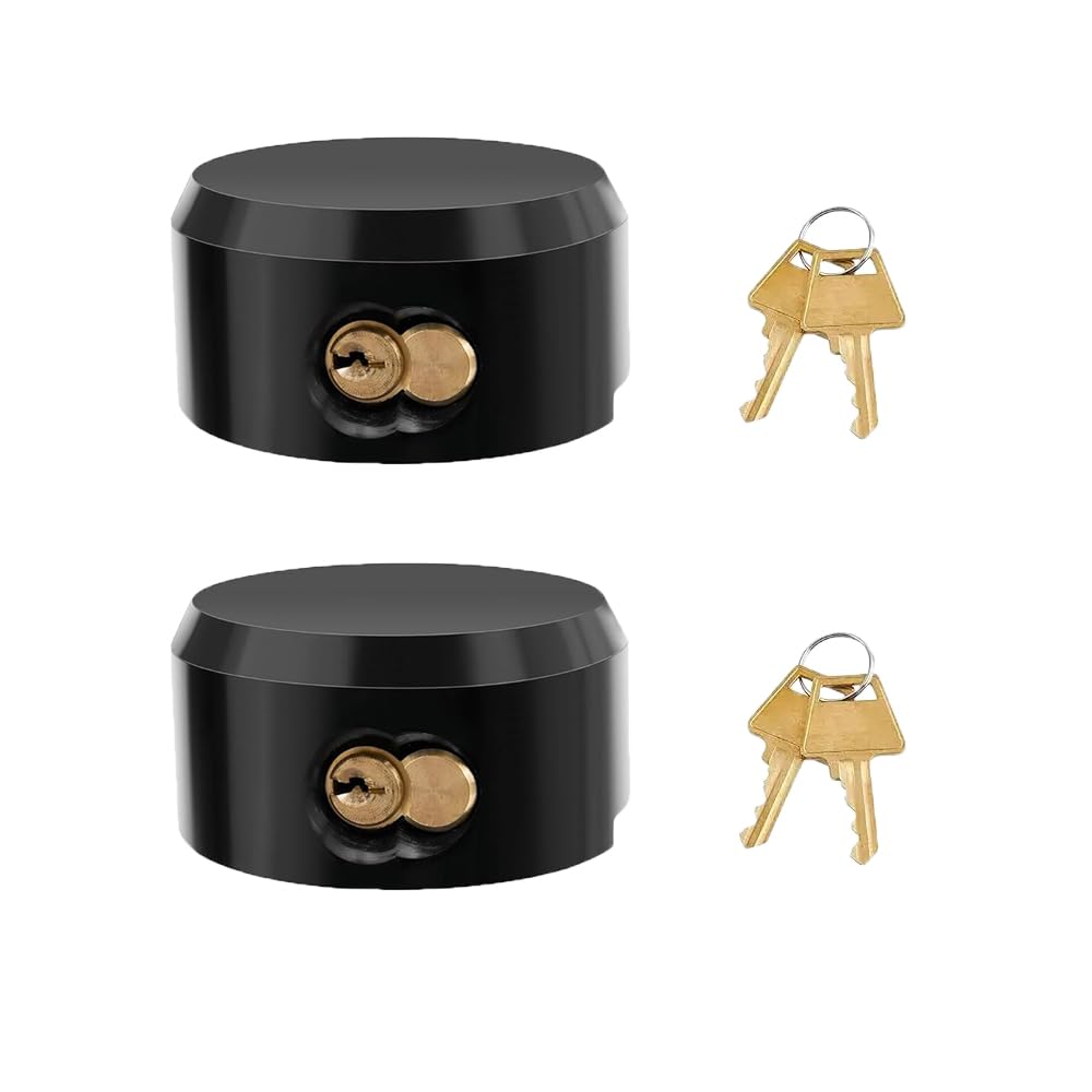Photo 1 of 2 Pack Hidden Shackle Padlock Keyed Alike Heavy Duty Trailer Puck Padlocks Anti Theft 2-7/8" Solid Steel Puck Lock for Trailers Trucks Vans Shed Gates Garage