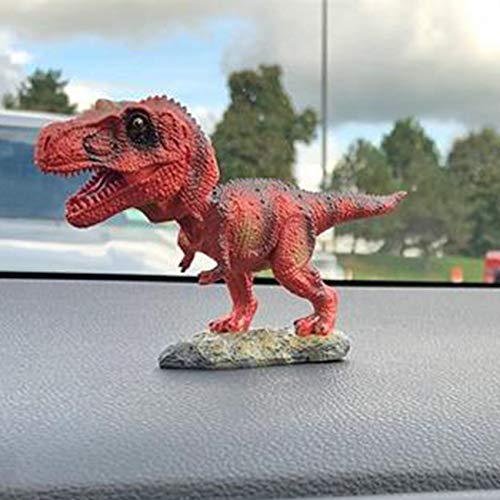 Tinsow Lovely Lifelike Bobble Head T Rex, Triceratops, Ankylosaurus, Parasaurolophus, Dinosaur Toy Figures - Creative Head Rocking Car Toy Ornaments for Dinosaur Lovers (T Rex)
