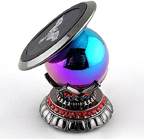Car Phone Holder Universal Magnetic Cell Phone Kit 360 Degrees Phone Dashboard Car Mount Smartphone Phone GPS Magnetic For Any Flat Surface, Desk, Wall, Dashboard (Pearl with Red Stones) with Gift Box