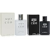 TWISHA Acqua & Acqua Black Men's Cologne Eau de Parfum Gift Set - 3.4 Fl Oz Each | Citrus Spicy & Woody Ambergris Fragrance | Luxury Perfume for Day & Night