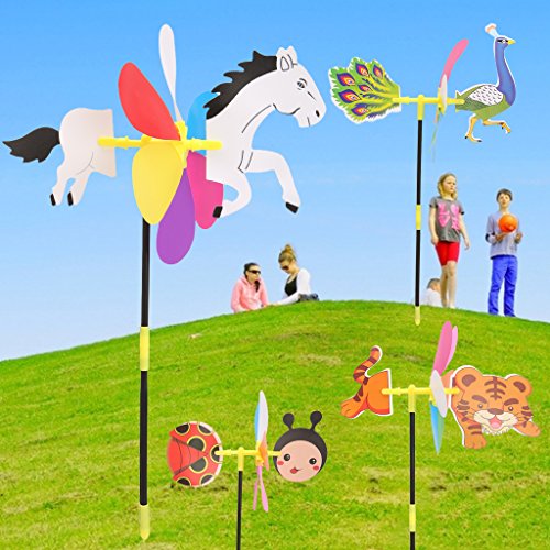Lvyuanda 3D Animal Colorful Wheel Wind Spinner Windmill - Outdoor Lawn Garden Decor - Decor Your Yard Garden, Random Delivery - Thumbnail 6