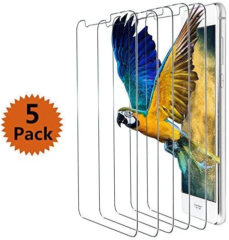 Glass Screen Protector for Huawei Honor 8, Tempered Glass Screen Protector Compatible Huawei Honor 7X 5.5 - [9H Hardness] [Premium Clarity] [Anti- Scratch] [Bubble-Free Installation] (5-Pack)