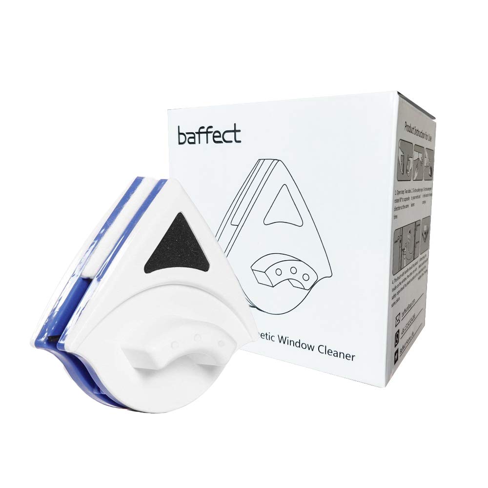 Baffect Home Double Side Magnetic Window Cleaner Ultra-Strong Both Side Glass Surface Cleaning Brush Wiper Tools with ergonomic handle design for High-rise Single Windows Thickness (3-8mm)