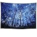 Prabahdak Forest Trees Tapestry Starry Night Tapestry Fantastic Galaxy Landscape Tapestry Wall Hanging for Dorm Living Room Bedroom