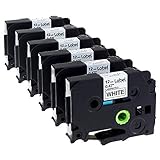 Label KINGDOM Compatible Label Tape Replacement for Brother TZe-231 TZe Tape 12mm 0.47 Inch Laminated Black on White TZe231 TZ231 Tape Compatible with P-Touch Label Maker PTD210 PTD400 PT1880, 6-Pack