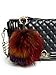 LITHER Large Genuine Raccoon Fur Pom Pom Keychain Bag Charm Fluffy Fur Ball
