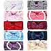 Gacimy Baby Headbands 13 inches Girl Turban Knotted Hair Nylon Elastic Pompom Ball Bow Accessories Soft Stretchy Cotton Headwrap for Newborn Toddler Infant Kids Children Pack of 10