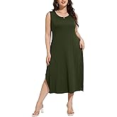 LARACE Plus Size Maxi Dresses for Curvy Women Summer Sleeveless Casual 2025 Long Dress L-5XL