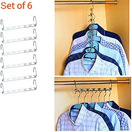 Prosvet Magic Hangers, Clothes Hangers Closet Clothing Organizer - Set of 6