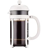 Bodum 34oz Chambord French Press Coffee Maker, High-Heat Borosilicate Glass, Stainless Steel, White &ndash; Made in Portugal