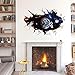 Kemilove 3D Outer Space Planet Wall Stickers for Kids Galaxy Astronaut Mural Decals Home Removable Decoration