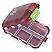 Bidear Pill Case - Portable Travel Tablet Medicine Vitamin Pill Organizer Box for Purse or Pocket,10 Compartments,Translucent Chocolate