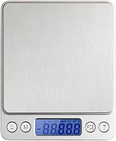 Digital Scale Kitchen Food Scale - EYEFANCEE Stainless Steel Pocket Kitchen Scale Jewelry Scale, Backlit Display, Tare, 0.01oz/0.1g 3000g