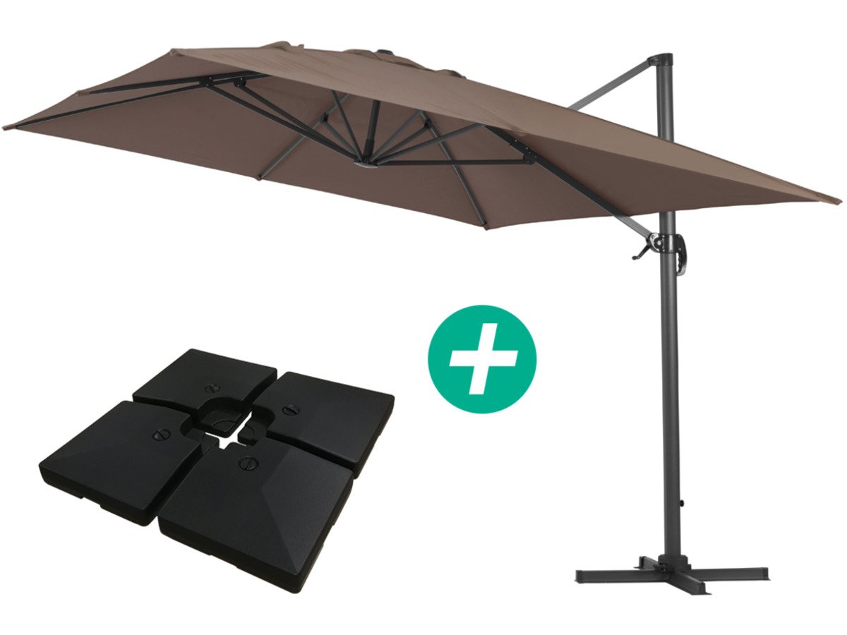 Cantilever Garden Umbrella in Aluminium "Sun 4" - Rectangular - 3m x 4m