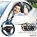 AmeriLuck Steering Wheel Cover for Car, Universal 15 inch, Odorless, Breathable, Anti-Slip, Sporty, Soft and Snug Grip, Carbon Fiber Effect (Orange | Back)