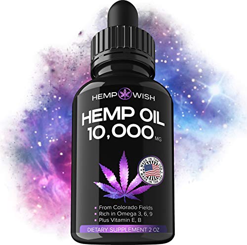 Hemp Oil Extract 10000 MG - Made in USA - 100% Natural Hemp for Stress & Anxiety Relief - Better Sleep, Mood & Immunity - Anti-Inflammatory & Joint Support - Premium Omega 3, 6, 9