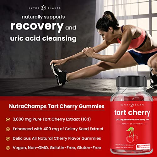 (2Pack) 120 Tart Cherry Gummies 3000mg Supplement with Celery Seed