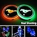 LED Car Cup Holder Lights, for Mustang Logo Interior Accessories Coaster with 7 Colors Changing USB Charging Mat, Luminescent Cup Pad, Atmosphere Lamp Decoration Light (2 PCS)