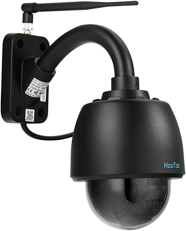 HooToo IP Wireless Camera, HD 720P Waterproof Metal Shell Black Dome Camera with Pan/Tilt/3x Zoom WiFi P2P Plug/Play for PC Mac Smart Phone Night Vision