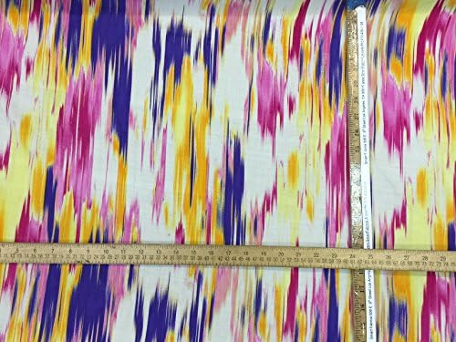 100% Rayon Challis colorful acquarelle 60"w Fabric by the yard