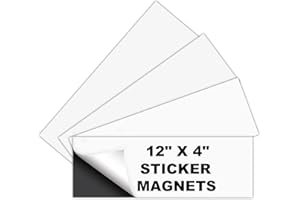 XIHEYOMI 4 Pack Bumper Sticker Magnet, 4"x12" Flexible Magnetic Bumper Sticker with Self Adhesive, Cut-to-Size Bumper Sticker Magnetizer, Turn Any Decal Into a Magnet