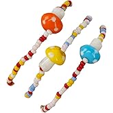 3pcs Resin Mushroom Bracelets Fresh Handmade Plastic Simulation Mushroom Boho Bracelet Funny Sweet Cute Food Bangle Bracelet for Women Jewelry