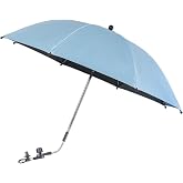 STARRY CITY Baby Pram Umbrella with Adjustable Universal Clamp,Children Buggy Sun-Proof Parasol with Clip On UPF 50+ Great for Pushchair,Strollers