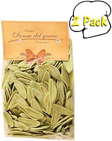 Italian "Donne del Grano" Olive Leaf Pasta (Foglie d'Oliva), 17.6 Ounces, 2 Per Case by Donne Del Grano