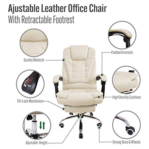 Halter Reclining Leather Office Chair Modern Executive Adjustable Rolling Swivel Chair