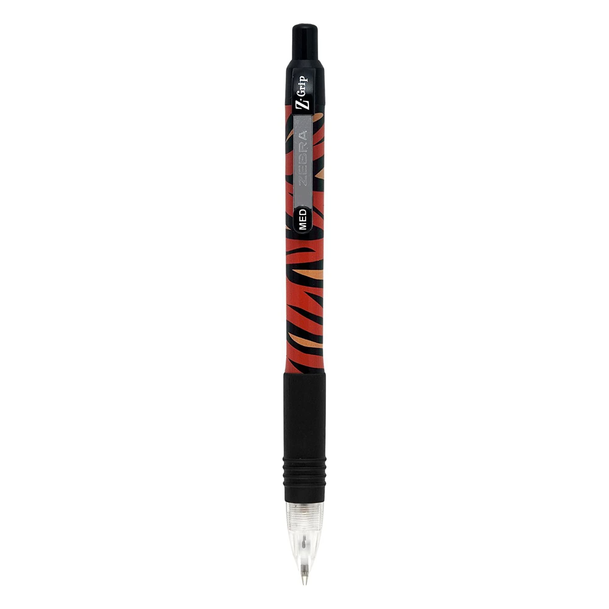 Zebra Pen Z-Grip Animal Retractable Ballpoint Pen, Medium Point, 1.0mm, Black Ink, Tiger Print Barrel, 1-Pack — image 1