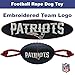 Pets First NFL New England Patriots Football Dog Toy, Tough Quality Nylon Materials, Strong Pull Ropes, Inner Squeaker, NFL Team Color