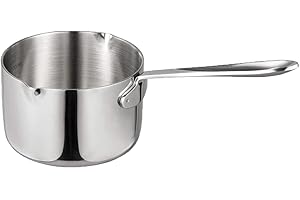 IMEEA Milk Butter Warmer Mini Sauce Pan Butter Melting Pot with Dual Pour Spout 18/10 Tri-Ply Stainless Steel (10oz/300ml)