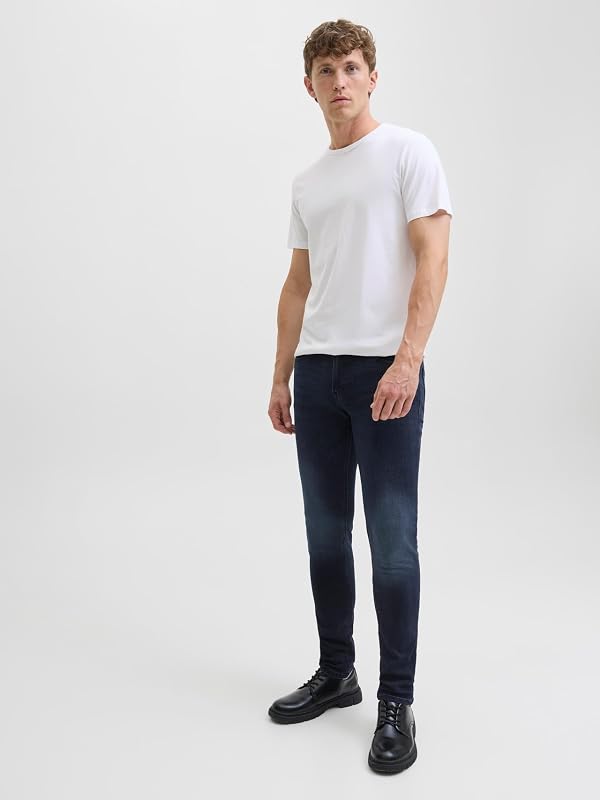 Jjiliam Jjoriginal Agi 004 Noos Homme Jean skinny, Bleu Fonce, 29W / 32L