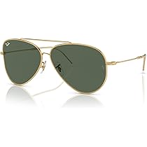 Amazon.com: Ray-Ban RBR0101S Aviator Reverse Sunglasses, Gold/Dark 