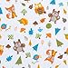 Trend Lab 100% Cotton Woodsy Anmials Deluxe Flannel Fitted Crib Sheet, Blue/Yellow/Orange/Green/White