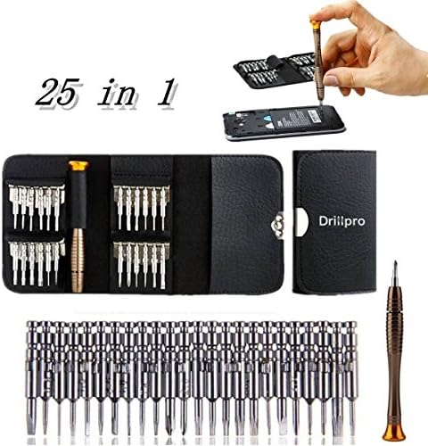 25 in 1 Precision Screwdrivers Set,Repair opening Tool Kit - Torx Phillips Screwdriver with Black Bag for Mobile Phone, PC Laptop, Macbook, Tablet, iPad, Computers (25pcs)