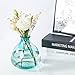 Mkono Blue Bud Vase Glass Wedding Flower Vase Hand Blown Art for Home Decor