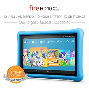 All-New Fire HD 10 Kids Edition Tablet, 10.1" 1080p Full HD Display, 32 GB, Blue Kid-Proof Case