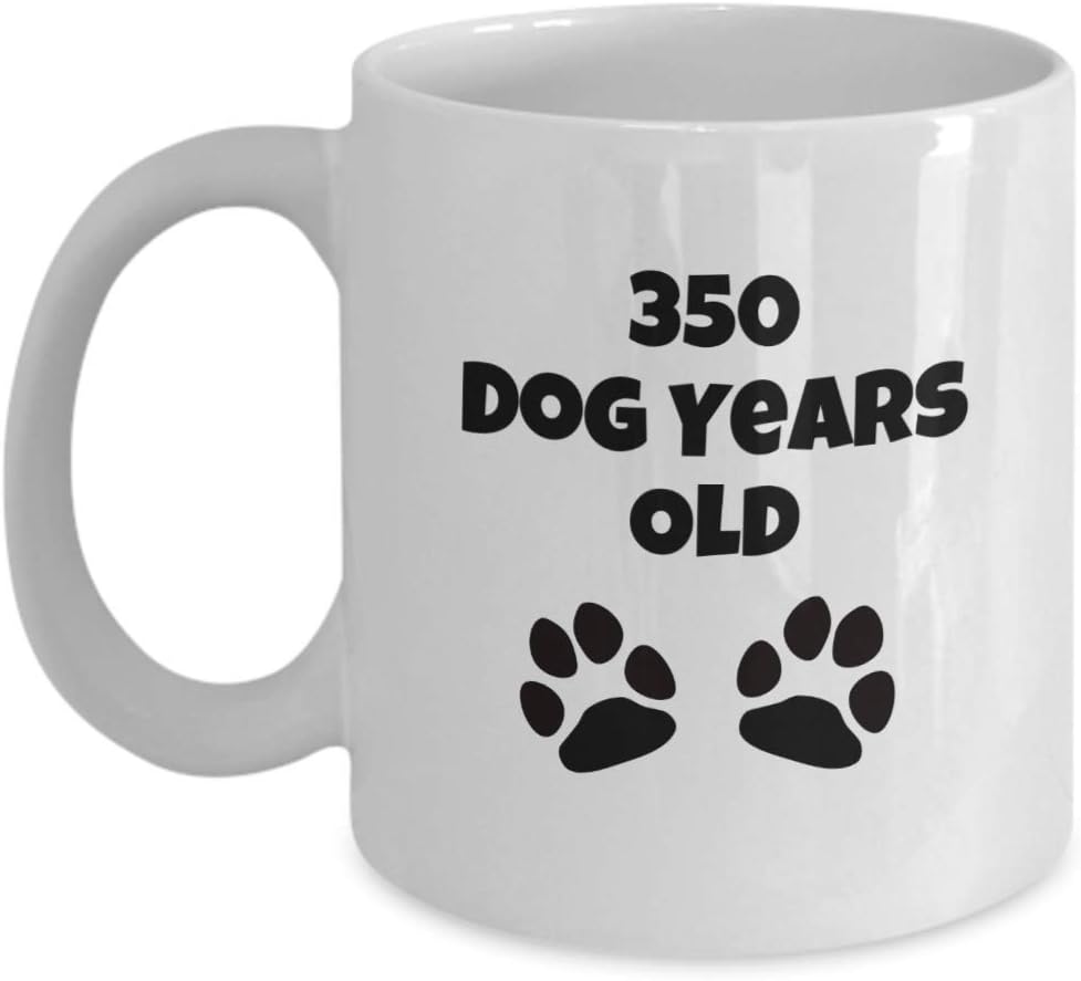 50 Year Old 50th Birthday Gift for Women Men 350 Dog Years Old Funny Sayings Gag Coffee Mug Cup