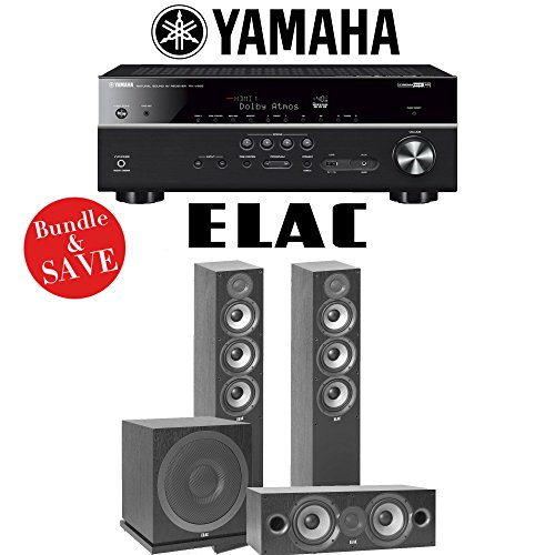Elac F5.2 Debut 2.0 3.1-Ch Home Theater Speaker System with Yamaha RX-V685BL 7.2-Channel 4K Network A/V Receiver