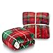 Red Buffalo Plaid Christmas Throw TV Sherpa Blanket 50