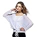 Bhome Simplicity Women Sun Wrap UV Sun Protection Thin Transparent Jacket Conditioned Shirt White